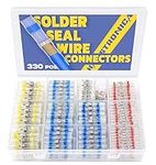 330PCS Solder Seal Wire Connectors-haisstronica Marine Grade Heat Shrink Wire Connectors-Heat Shrink Butt Connectors-Self Solder for Electrical,Stereo(30Yellow 80White 110Red 110Blue)