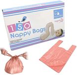 150 Pack Nappy Bags Fragranced Bags - Tie Handle Nappy Changing Disposable Bags | Scented Baby Nappy Bin Waste Sacks Bags | Adult Nappy Bags, Scented Dog Poo Bags