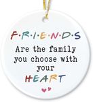 Friend Gift - Christmas Decorations Ornaments, Ceramic Friendship Ornament, Sentimental Best Friend Birthday Gifts for Women, Unique Fun Gift for Female Friends