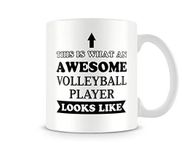 Behind The Glass - Awesome Volleyball Player - Printed Sport Mug - Great Gift/Present Idea, Ceramic, 11fl.oz.