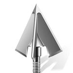 DEEPOWER 4-Pack Archery Broadhead 3 Blade 125Grain Broadhead Solid Hunting Broadhead Fixed 3 Blade 420 Stainless Steel