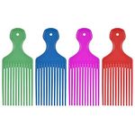 Kare & Kind Hair Pick Comb - 4 pcs - Ideal for Curly, Wavy, Afro Hair - For Hair Styling, Hairdressing, Detangle and Lift Hair - Smooth, Gentle Comb for Men, Women - Gift - Green, Blue, Purple and Red