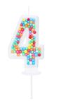 Kinsynko Number 4 Candle Colorful Glitter 4 Candle Birthday Girl Women Rainbow Theme Four Years Old Birthday Wedding Anniversary Party Cake Decor