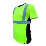 SafetyShirtz Hi Vis Work Shirts - SS360 Basic High Visibility - Breathable, Moisture Wicking - ANSI Class 2 Safety Shirt, Yellow (Safety Green), Small