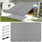 Sun Shade Sail Rectangle Canopy 280 x 280 cm, HDPE Polyester 95% UV Block Sunscreen Breathable, Sail Shade Awning Canopy, Breathable Shade Sail, for Carport,Terrace,Garden, Light Grey