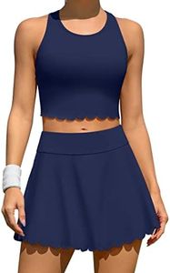 ATTRACO Tennis Outfits for Women Racerback Golf Dresses Sports Activewear Dress Navy XS