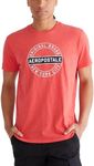 AEROPOSTALE Men's Circle Logo Short Sleeve Tee, Tomato, Small