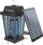 PALONE Electric Solar Insect Killer, Rechargeable 2600 mAh/4500 V USB C Electric Mosquito Lamp with 7.5 W/5 V Solar Panel & 3.6 m Type C Cable for Camping, Garden, Indoor