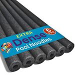 Oodles of Noodles Foam Pool Swim Noodles with Connector, 6-Pack, 52-Inch, Black, Bulk Pack