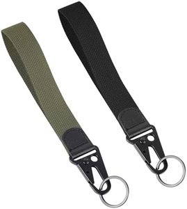 KALIONE 2 Packs Wrist Lanyard for Keys, Keychain Wristlet, Nylon Straps with Key Ring, Lanyards for Keys, Short Lanyard, Car Key Lanyard, Keychain Lanyard for Women Men, Black, Army Green