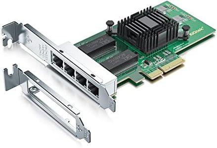 Gigabit 4 Port NIC with Intel I350 Chip, 1Gb Network Card Compare to Intel I350-T4 NIC, Quad RJ45 Ports, PCI Express 2.1 X4, Ethernet Card with Low Profile for Windows/Windows Server/Linux