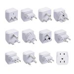 Ceptics World Travel Adapter Set 2 in 1 USA to Europe, Asia, Africa, India, Japan, Australia, Brazil, China, Israel and More - 11 Pack (Does Not Convert Voltage)