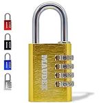 Maudex® Combination Padlock Outdoor Heavy Duty Waterproof [Anodised Aluminum] | Ideal for Gym Lockers, Luggage, Bike Chain, Gates, Garage - Shed Lock - UK Brand (Gold)