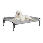 Veehoo Cooling Raised Dog Bed, Guardrail Elevated Dog Bed, Chewproof Dog Bed Frame with Washable & Breathable Teslin Mesh, Non-Slip Dog Sofa Bed Cot for Indoor & Outdoor, X Large, Black Silver