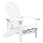 vidaXL Garden Adirondack Chairs 2 pcs, Weather-Resistant HDPE Material, White Patio Chairs with Wide Arms, High Backrest