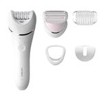 Philips Series 8000 Epilator, Wet and Dry Cordless Hair Removal for Legs and Body with 5 Accessories, Including Shaver Head - BRE710/01