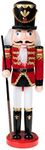 Traditional Wooden Soldier Nutcracker with Rifle by Clever Creations | Festive Christmas Decor | 12" Tall with Gun Perfect for Shelves and Tables | 100% Wood