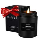 Scented Candles for Men | Smokey Fireside Scented Candle | Aromatherapy Candle, Candle for Men Gifts | Soy Candles, Wood Wicked Candles, Long Lasting Candles | Mens Candles for Home