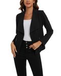 MINTLIMIT Blazers for Women Casual Tailored Lapel Suit Open Front Formal Jacket Cardigan (Black XL)