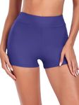 RELLECIGA Women's Purple Blue High Waisted Board Shorts Boyshorts Swim Bottoms Swim Shorts Women Size X-Large