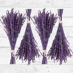 300+Stems Dried Preserved Lavender Flowers Bundle, Natural Purple Dried Lavender Bouquet 15''-17" for Crafts Shower Weeding Home Vase Decor, Aromatherapy, Fragrance, Dry 4 Packs Live Plants