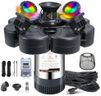 RELIY Pond Fountain Aerator, With 4 RGB Lights 1HP 110V 15000 GPH Stainless Steel Fountain Pump, Fully Automatic Powerful Lake Floating Fountain, 100 FT Power Cord, Programmable Timer Switch
