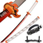 SV Handmade Anime Sword Cosplay Rengoku Kyoujurou Sword Katana 41 inches，Collectible Gifts