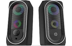 HP - 2.0 Stereo Computer Speakers with Backlight, Bluetooth or 3.5mm Jack, Black