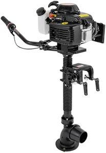 HETEPPTR 4HP Outboard Motor 4 Stroke Jet Pump Manual Start Wind Cooling Gas Powered Boat Engine with CDI Ignition System for Rubber Boats, Wooden Boats, Fishing Boats
