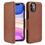 PULOKA iPhone 11 Pu Leather Flip Back Cover Leather Wallet Case with Card Slot & Kickstand Function – Brown