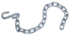 pmw - Super Heavy Duty - Stainless Steel - 2 x S Hooks + Links Chain - Capacity 250 Kilos - 4 Feet Chain