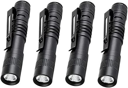 MODOAO Ultra Slim Portable 900LM Mini LED Flashlight Belt Clip Pen Light Tactical Torch 9 cm (4 Pack)