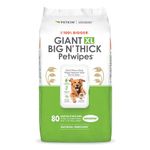 Petkin Pet Wipes for Dogs, Gentle Cleaning Wipes for Paws, Coat & Body, Deodorizing Moist Pet Wipes for Daily Grooming & Hygiene Care (80, Unscented)