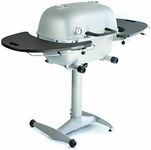 PK Grills PK 360 Portable Charcoal BBQ Grill and Smoker, Cast Aluminum Outdoor Kitchen Cooking Barbecue Grill for Camping, Backyard Grilling, Park, Tailgating, Silver