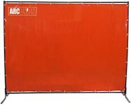 Arc Union PVC Welding Screen Panel with Metal Frame (6x6 ft) - CE EN1598-2011 Norms, Transparent, UV, Flame Resistance Welding Curtain Useful for Workshop, Industrial and Contract Sites - Orange