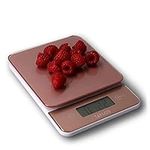 Taylor Digital Glass Kitchen Scales, Stylish Compact Food Weigh Scales with Precision Accuracy and Tare Function, Rose Gold, 5 kg Capacity