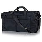 Fmeida Travel Duffel Bag 65L with Shoes Compartment & Shoulder Strap, Foldable Holdall Duffle Bags for Men Women, Large Overnight Bags Weekend Travel Bag Waterproof Lightweight Luggage Bag (Black)