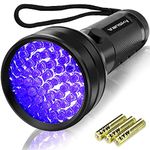 Vansky UV Torch, UV Flashlight Black Light for Pet Urine Detection,51 LED Blacklight Detector for Dog Urine,Pet Stains,Bed Bug on Carpet/Rugs/Floor【3 x AA Batteries Included】