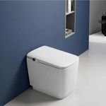 WASSMIST Smart Commode Toilet Fully Automatic | One Piece Western Commode | S Trap 300mm Floor Mounted | Heated Seat, Auto Flush, Bidet Wash, Dryer | White Glossy