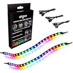 airgoo Addressable RGB PC LED Strip, 2x13.8in 42 LEDs Diffused Rainbow Magnetic ARGB Strip for PC Case Lighting, for 5V 3-pin ASUS Aura SYNC, Gigabyte RGB Fusion, MSI Mystic Light Sync Motherboard