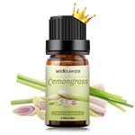 Sedbuwza Lemongrass Essential Oil, 100% Pure and Natural Premium Lemongrass Aromatherapy Oil for Diffuser, Humidifier, Perfume, Soap, Candle - 10ML