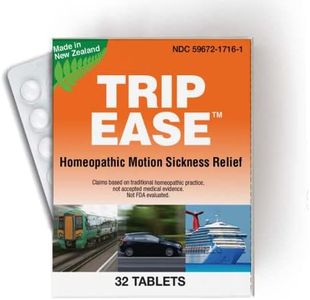 Trip Ease Travel Sickness Tablets, Cruise Essentials, Nausea Relief, Vertigo Relief, Anti-Nausea, Motion Sickness Tablets for Car and Boat Rides, Airplane Trips (32 Tablet pack)