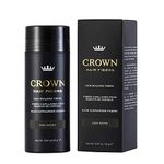 CROWN HAIR FIBERS for Thinning Hair (DARK BROWN) - Instantly Thicker Fuller Looking Hair for Men & Women - 0.87oz/25g Bottle - Best Natural Keratin Hair Loss Concealer