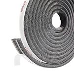 fowong Draught Excluder for Doors, Windows Brush Seal Weatherstrip 4.9m(L) x 9 mm(W) x 9mm(T) Insulation Tape Draught Excluder for Door, Air Stopper for Sliding Window- Grey