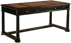 Hekman Furniture Louis Philippe Desk – Traditional Executive Home Office Desk with Three Drawers and Leather Top Classic Wood for Professional Luxury Writings & Vintage Style Spaces