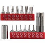 Performance Tool 1416 1-Inch and 2-Inch Torx Bit Set with Sizes T5-T50, Made of Durable CR-V Steel for Long-Lasting Use