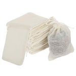 Yumi V 50 Pieces Muslin Bags, 100% Cotton Drawstring Bag Reusable Mesh Bags Snack Spices Bags Tea Coffee Filter Bags Crafts Soap Nuts Gift Bag