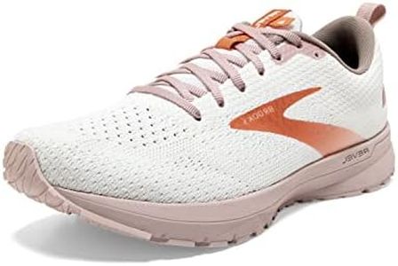 Brooks Women's Revel 4 Running Shoe, White/Lilac/Pink, 6.5