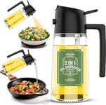 FEXME Oil Dispenser 500ml Oil Sprayer Bottle for Cooking 2 in 1 Oil Dispenser for Kitchen Oil Sprayer For Air Fryer Premium Glass Oil Bottle with Oil Sprayer Oil Pots For Kitchen | Multicolour