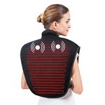 Snailax Electric Heating Pad for Neck and Shoulders,Weighted Wearable Wrap Around Heating Pads with Massager, Pain Relief,2 Heat Levels & 5 Massage Nodes,Auto Shut Off,Portable